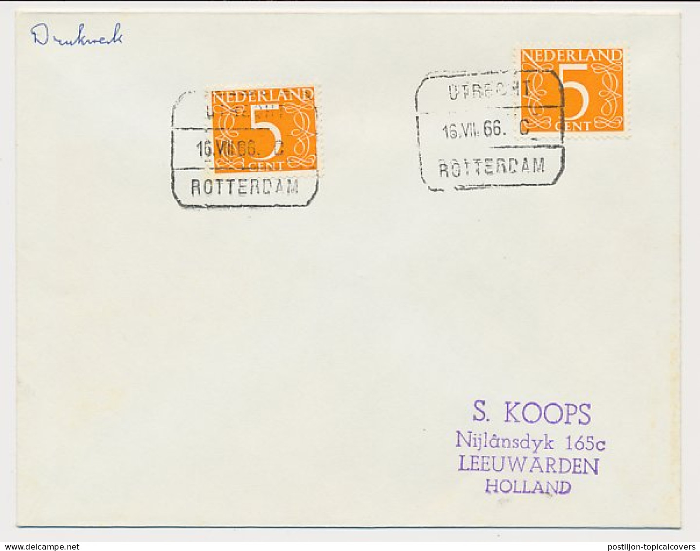 Treinblokstempel : Utrecht - Rotterdam C 1966 - Unclassified