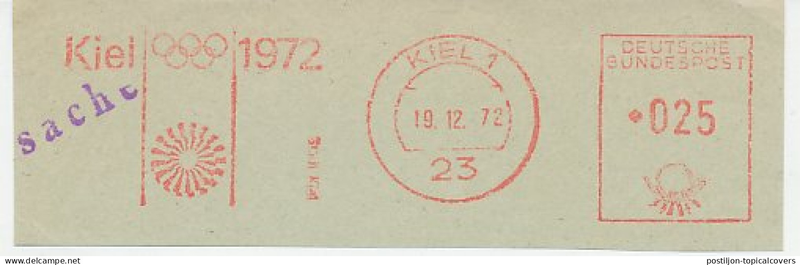 Meter Cut Germany 1972 Olympic Games 1972 - Kiel - Sailing - Yachting - Altri & Non Classificati