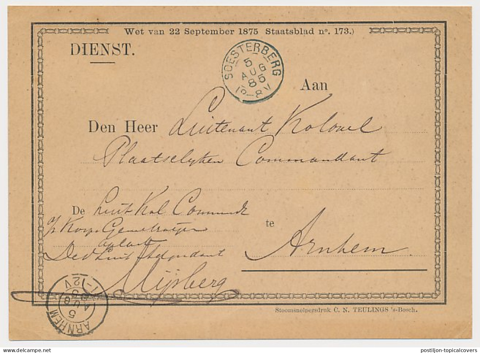 Kleinrondstempel Soesterberg 1885 - Unclassified