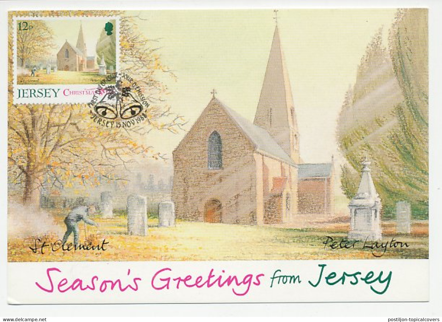 Maximum Card Jersey 1988 Parish Church - Churches & Cathedrals