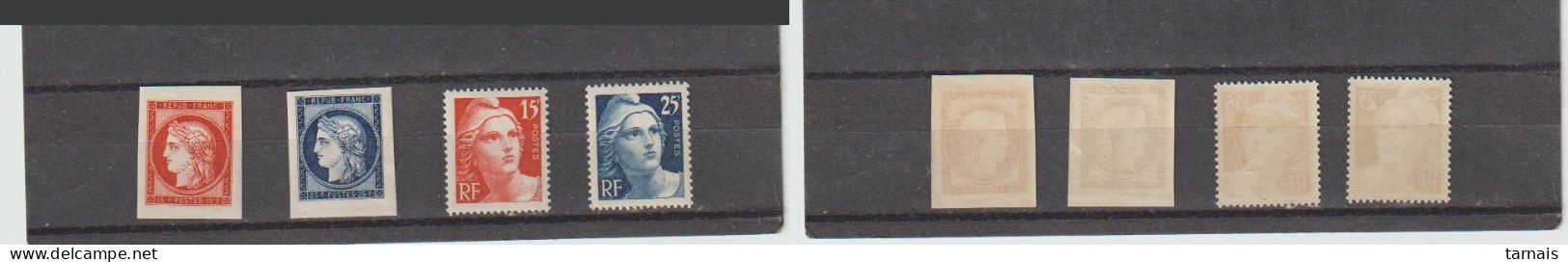 1949 N°830 à 833 Centenaire Du Timbre Neufs ** Et * (lot 445) - Ongebruikt