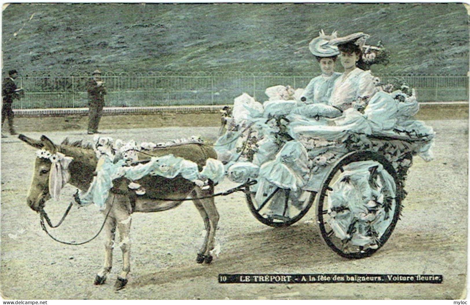 76. Le Tréport. Fête Des Baigneurs. Voiture Fleurie. Attelage Avec Ane. - Le Treport