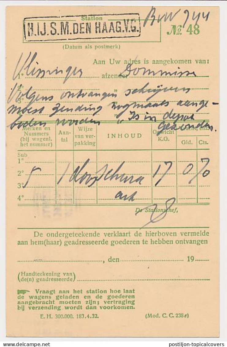 Spoorwegbriefkaart G. NS228 F - Locaal Te Den Haag 1933 - Ganzsachen