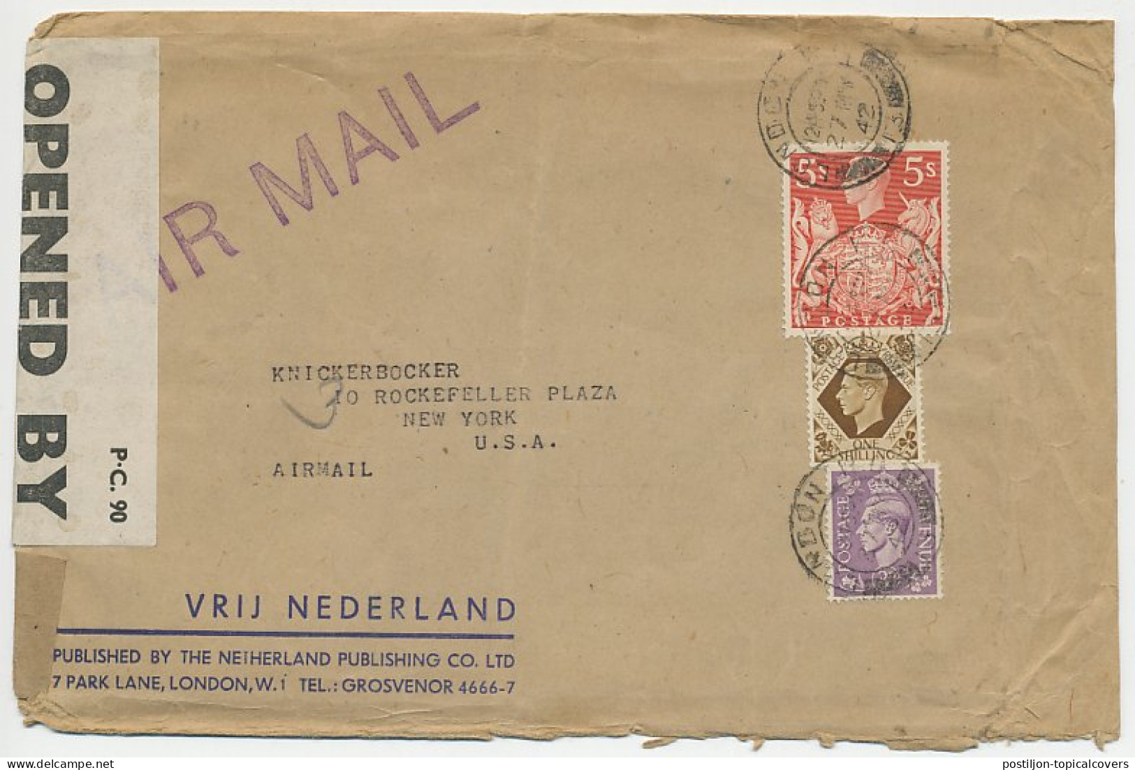 London GB / UK - USA 1942 - Vrij Nederland Netherland Publishing - Unclassified