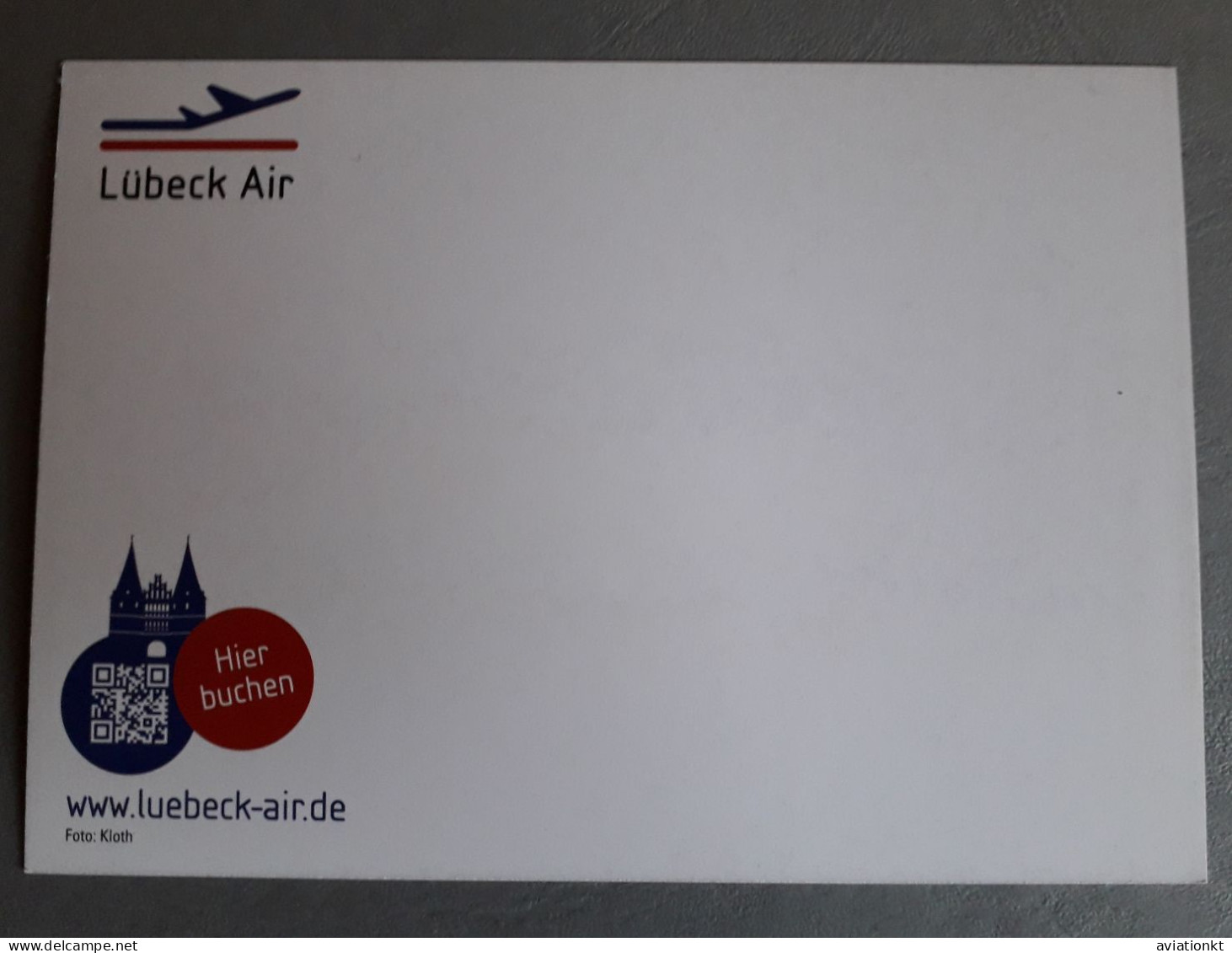 Lübeck Air Embrear 190 Airline Issued Card - 1946-....: Modern Era