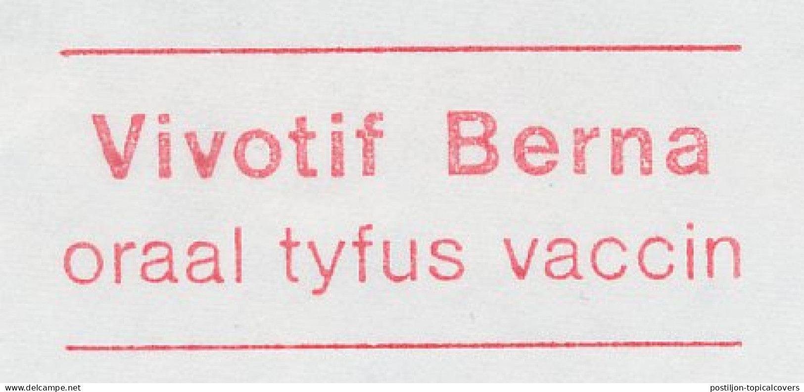 Meter Cut Netherlands 1984 Oral Typhoid Vaccine - Otros & Sin Clasificación