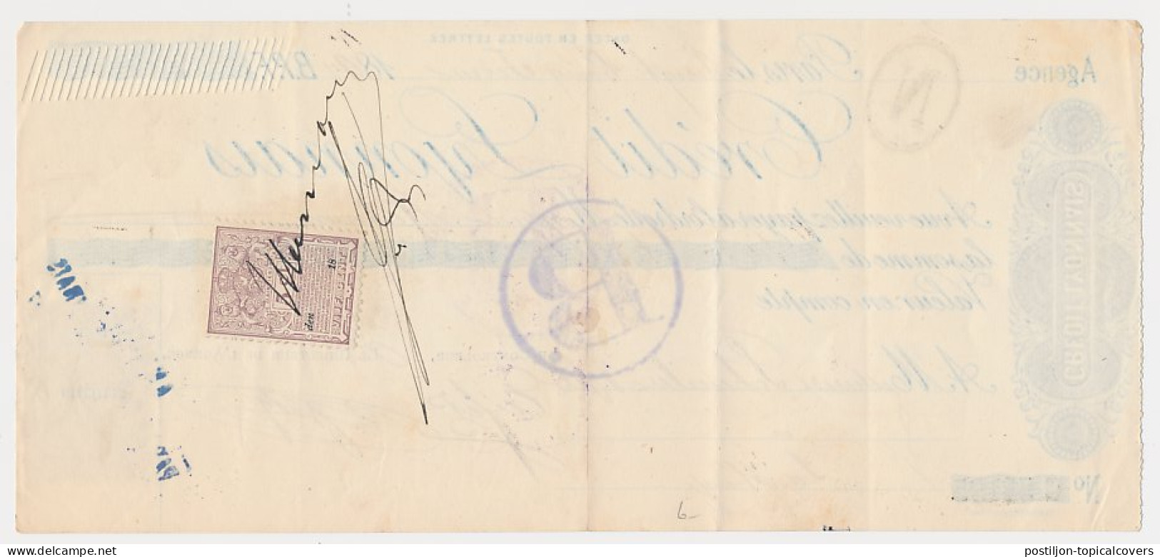 Plakzegel 5 Ct Den 18.. - Wisselbrief Den Haag 1897 - Fiscaux