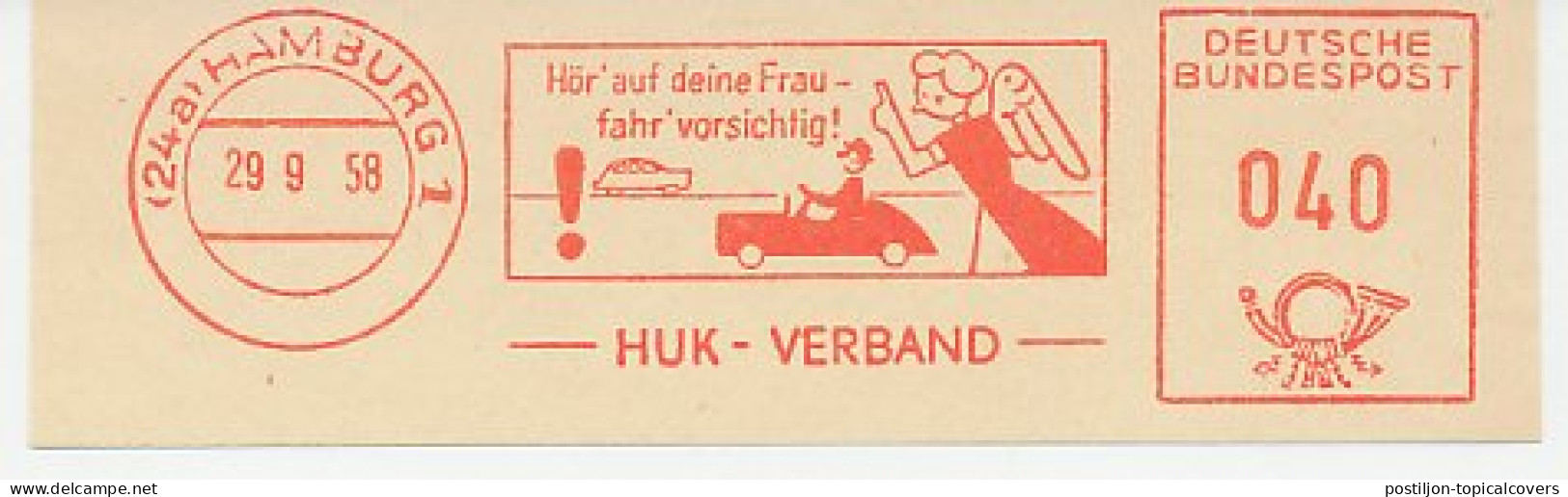 Meter Cut Germany 1958 Traffic Safety - Guardian Angel - Andere & Zonder Classificatie