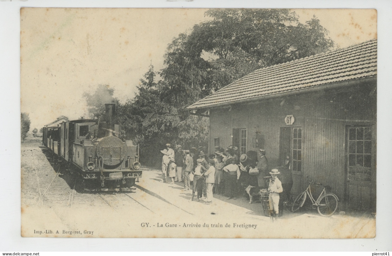 GY - La Gare - Arrivée Du Train De Fretigney - Gy