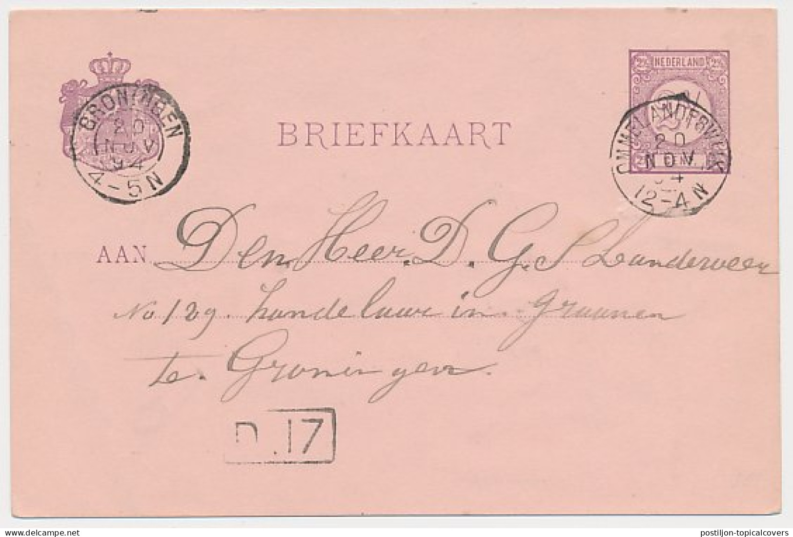Zuidwending - Kleinrondstempel Ommelanderwijk 1894 - Unclassified