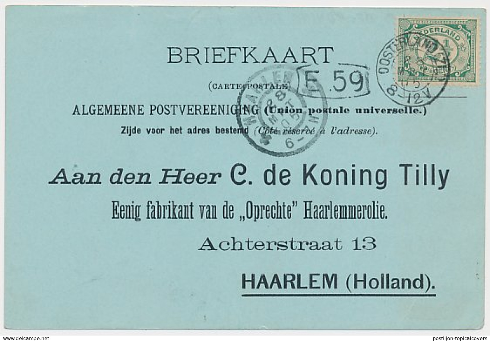 Kleinrondstempel Oosterland (ZL:) 1905 - Non Classés