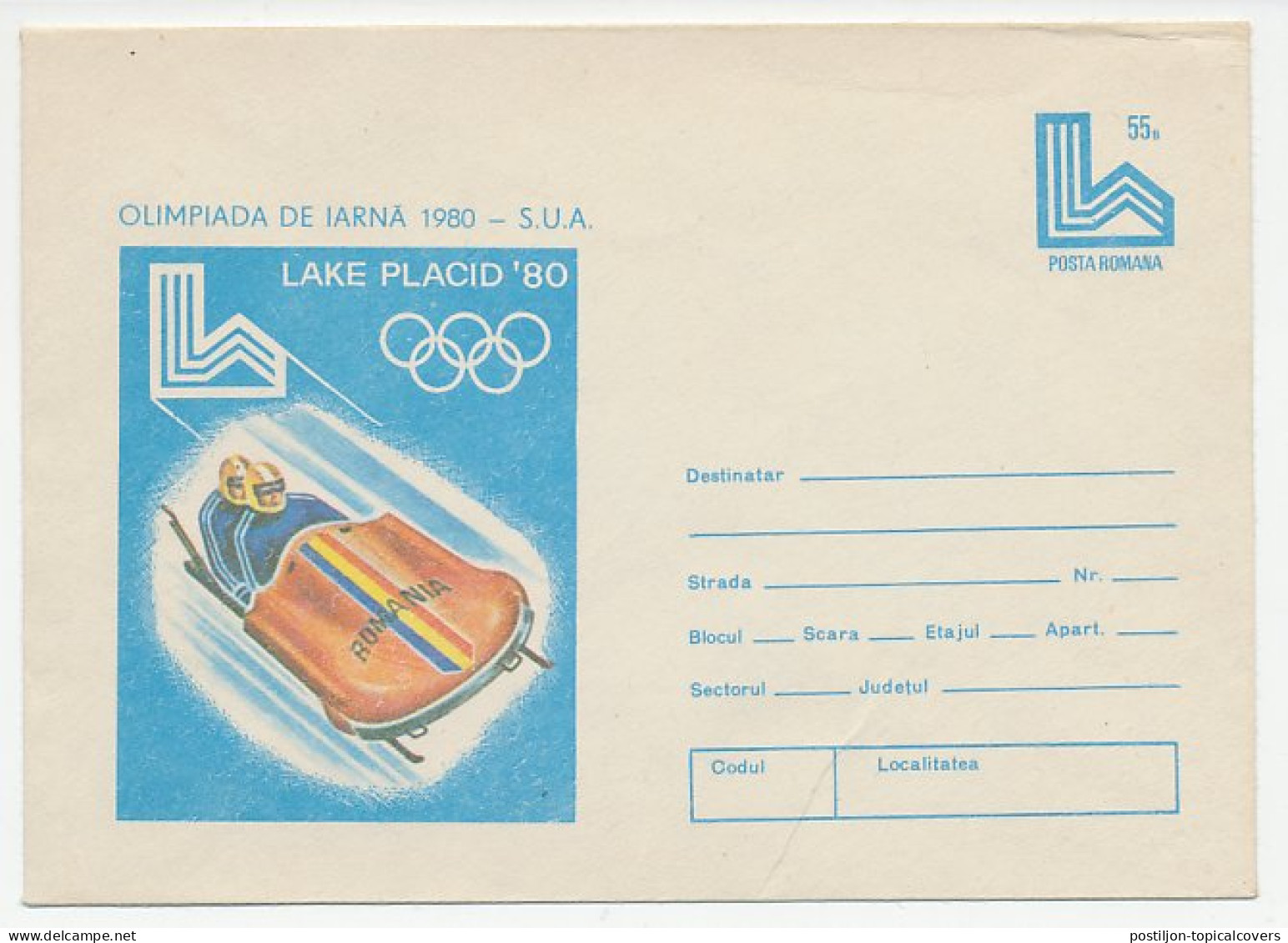 Postal Stationery Romania 1980 Winter Olympic Games Lake Placid 1980 - Bobsleigh - Altri & Non Classificati