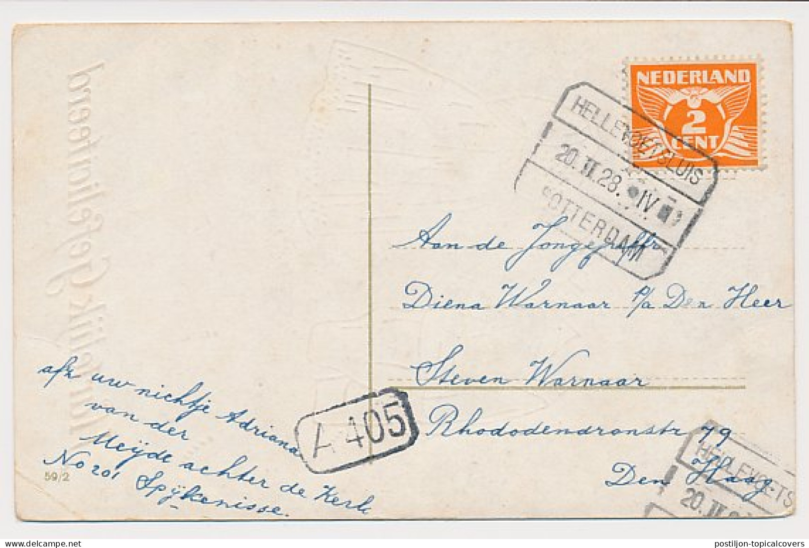 Treinblokstempel : Hellevoetsluis - Rotterdam IV 1928 - Unclassified