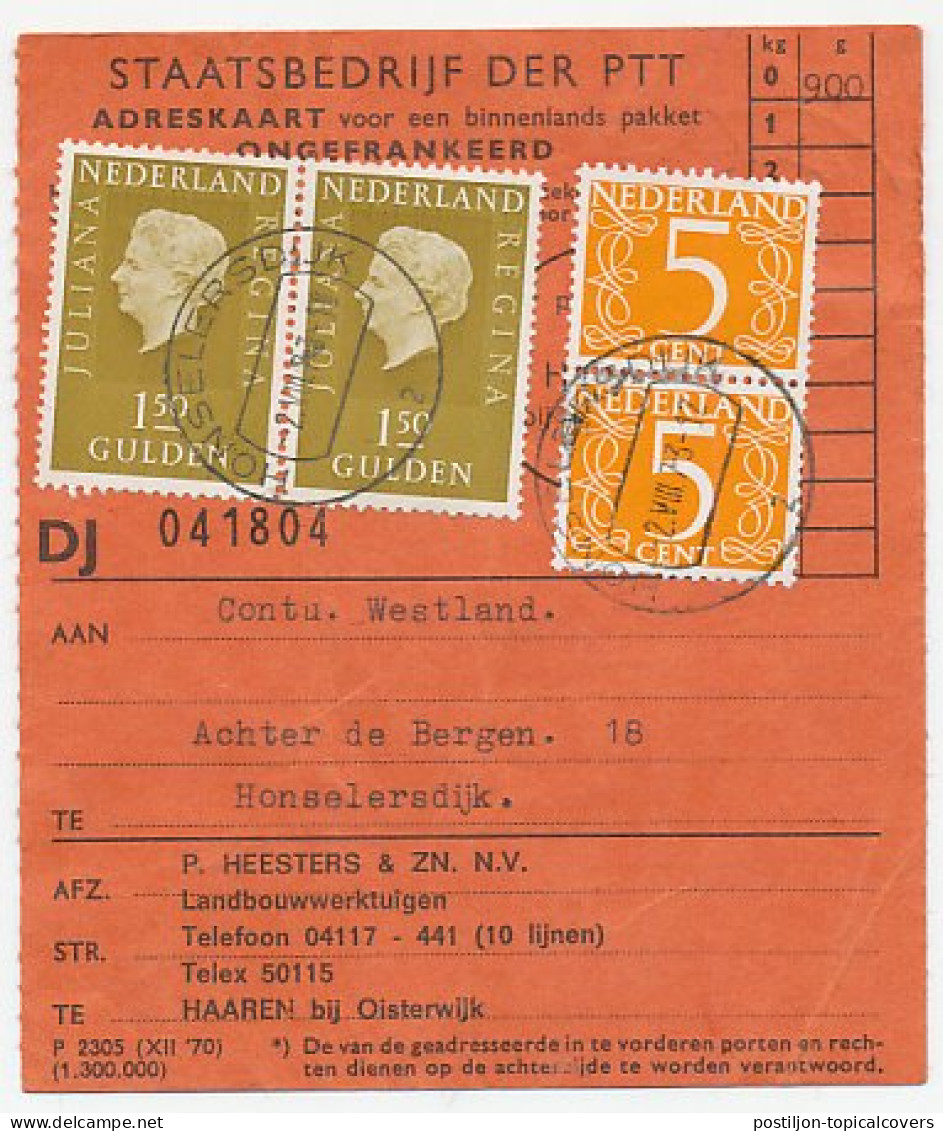 Em. Juliana Adreskaart Ongefrankeerd Haaren 1973 - Unclassified