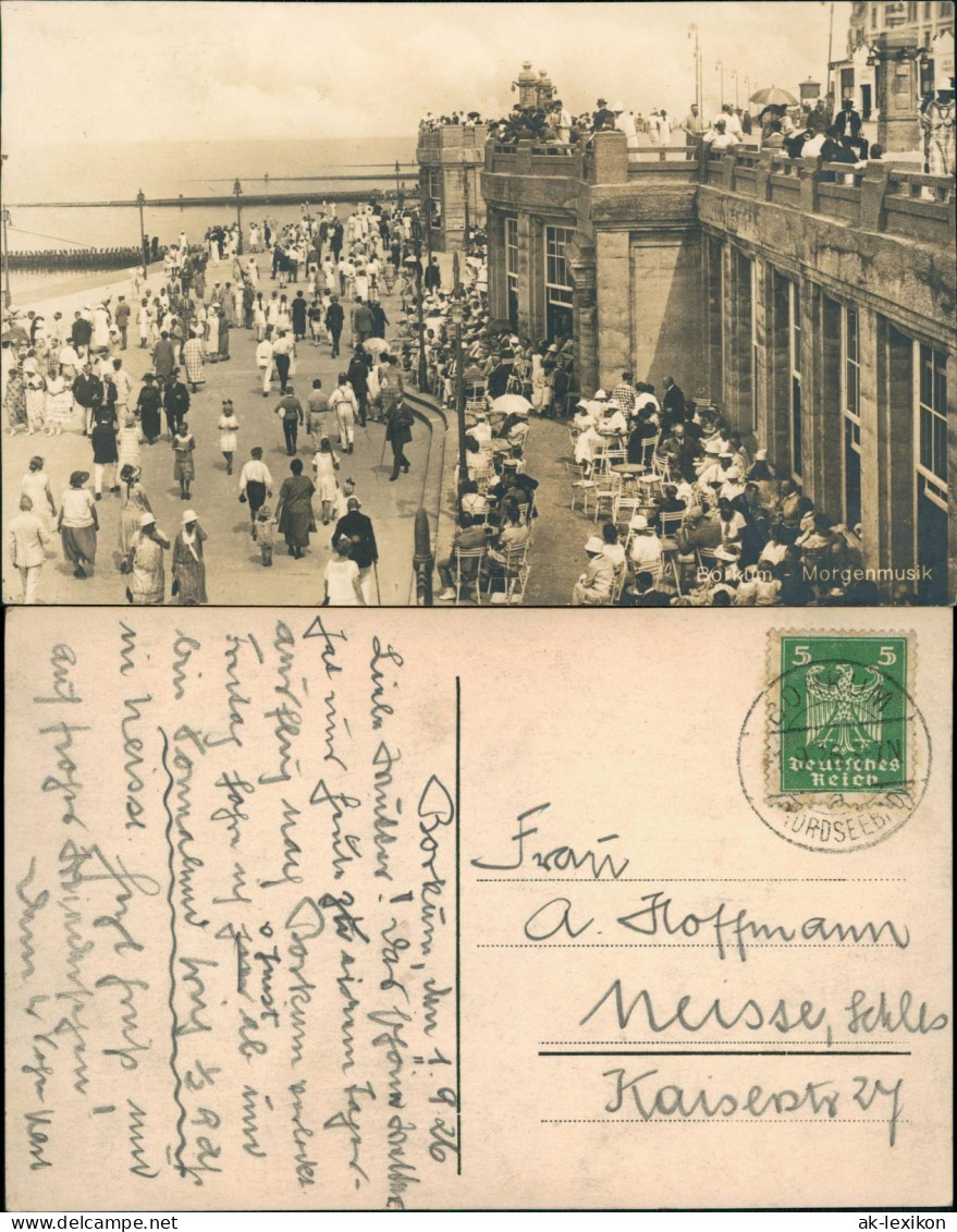 Ansichtskarte Borkum Promenade - Morgenmusik 1924 - Borkum