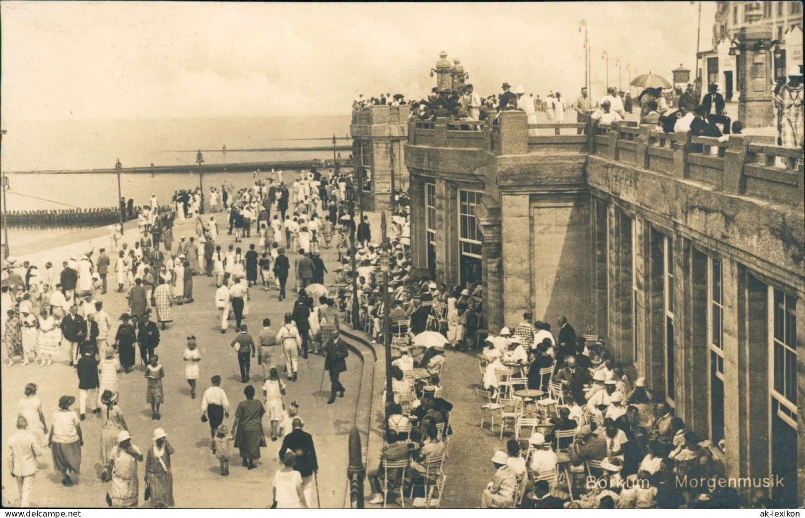 Ansichtskarte Borkum Promenade - Morgenmusik 1924 - Borkum