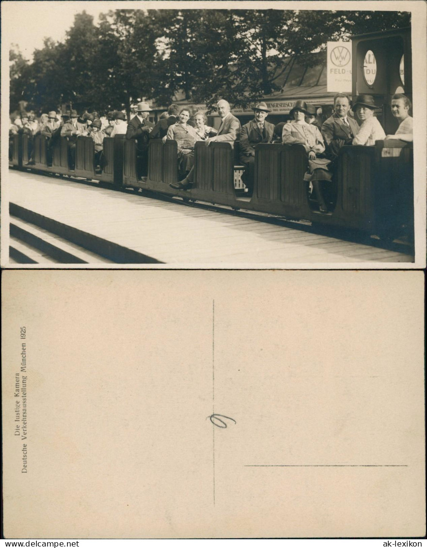 Ansichtskarte München Deutsche Verkehrsausstellung - Kleinbahn Bahnhof 1925 - Muenchen