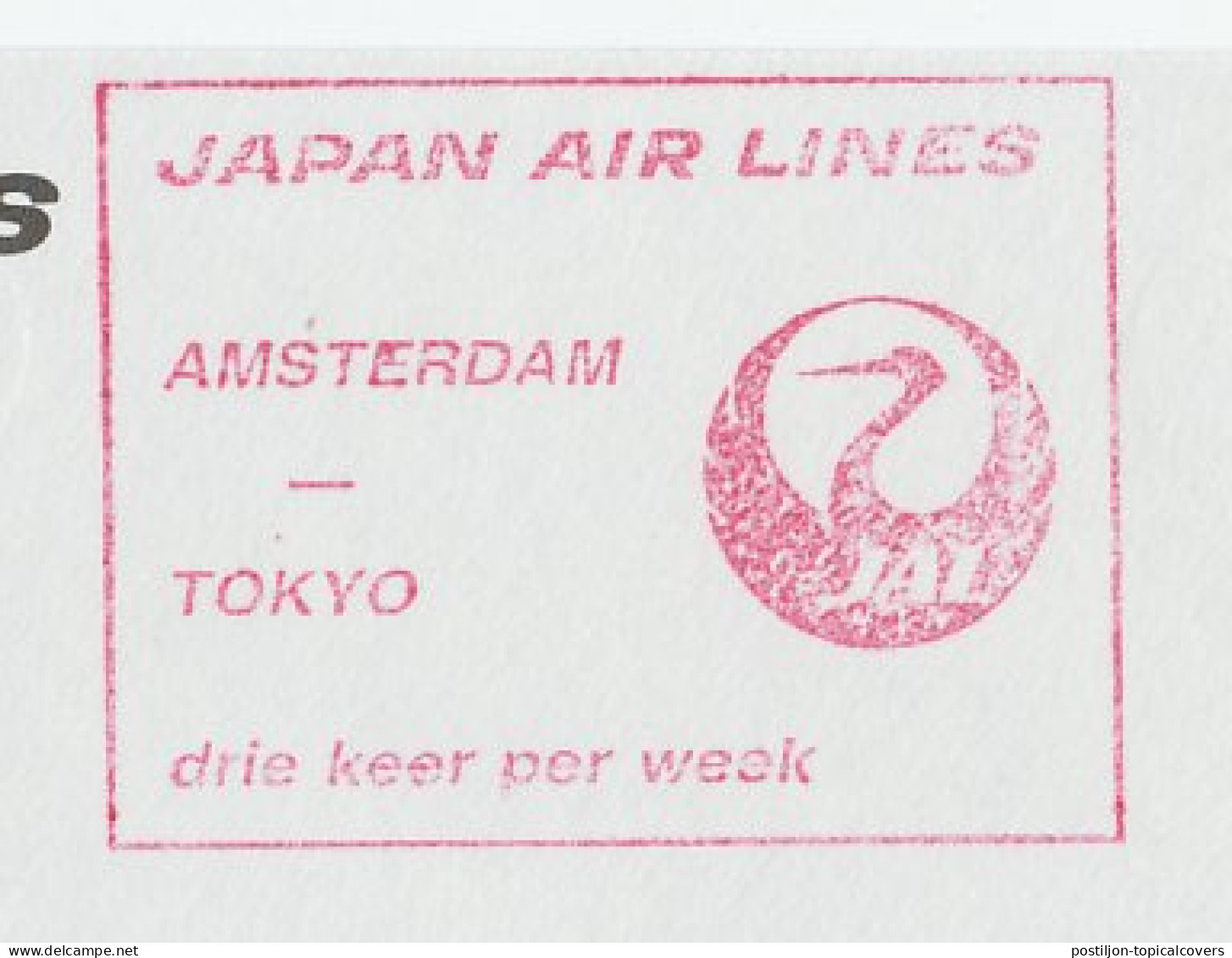 Meter Top Cut Netherlands 1986 Japan Air Lines - Avions