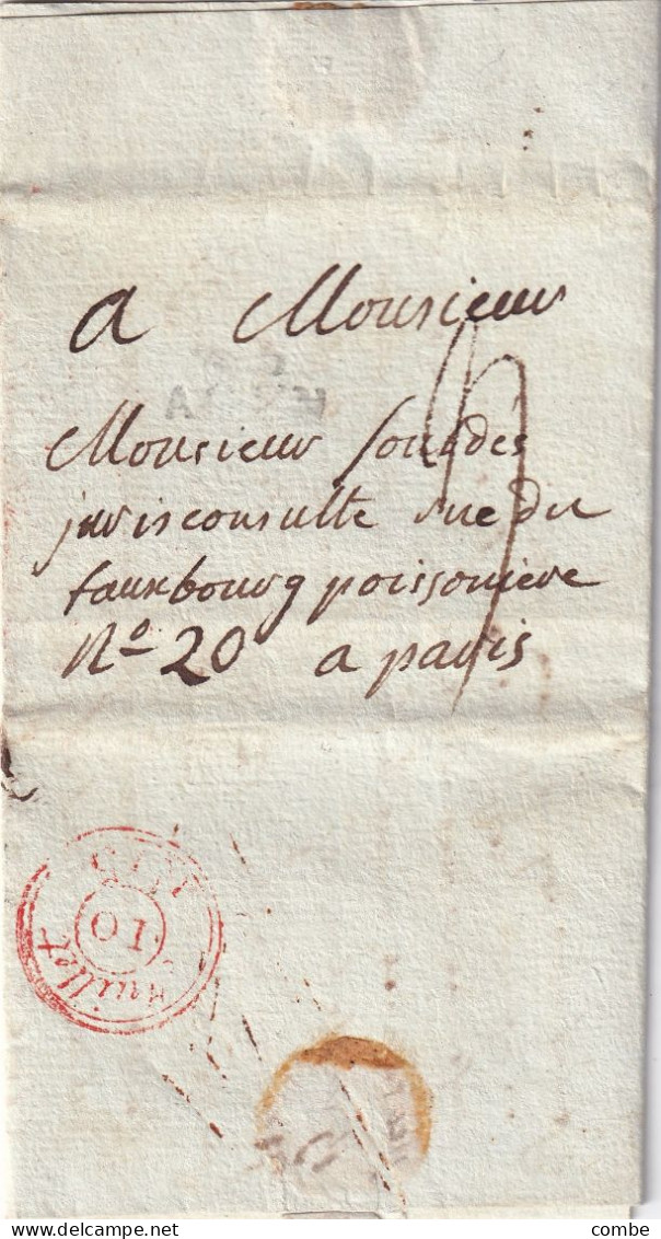 LOT DE 8 LETTRES DE PARIS. PREPHILATELIE - 1801-1848: Précurseurs XIX