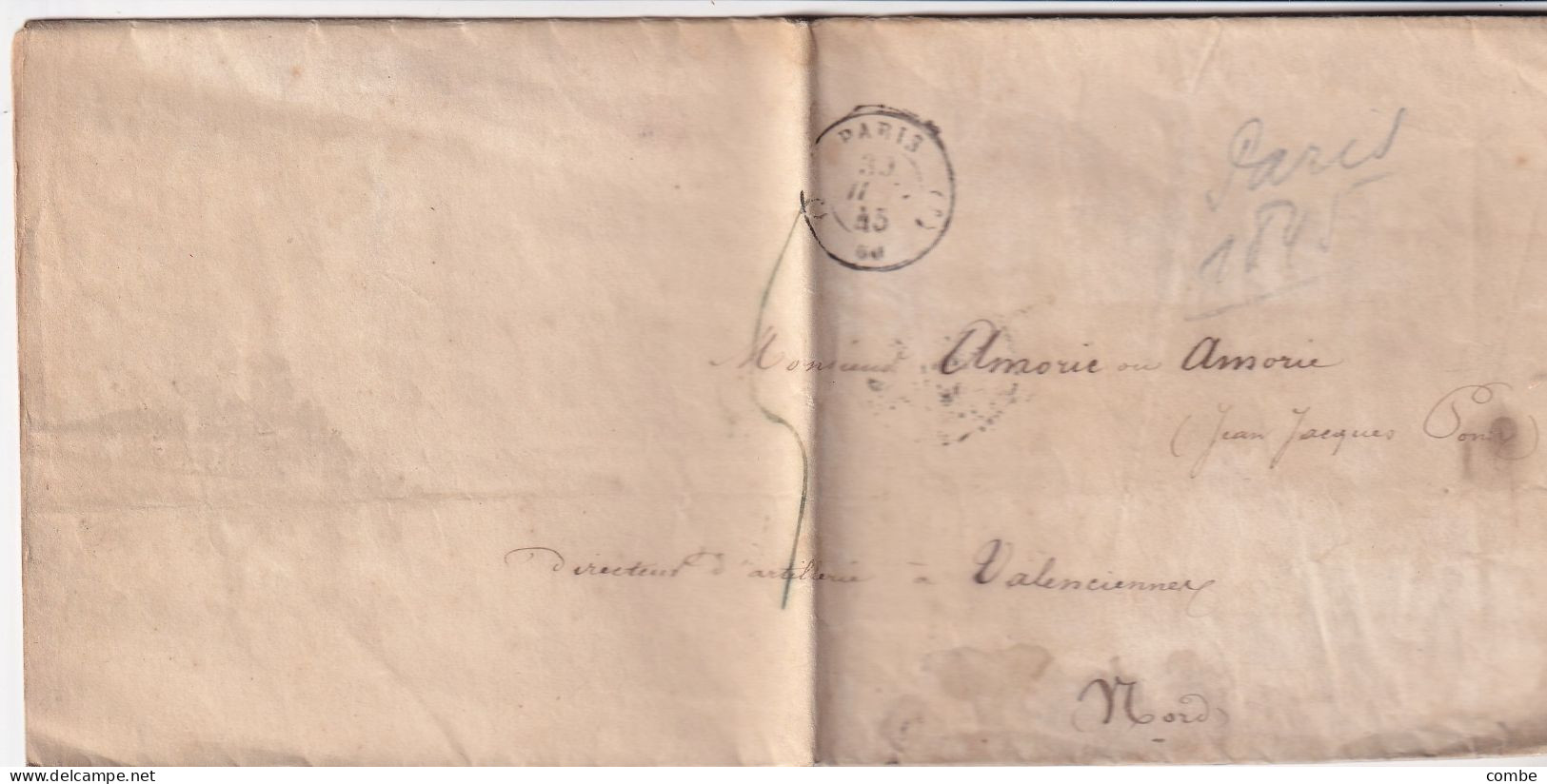 LOT DE 8 LETTRES DE PARIS. PREPHILATELIE - 1801-1848: Precursori XIX