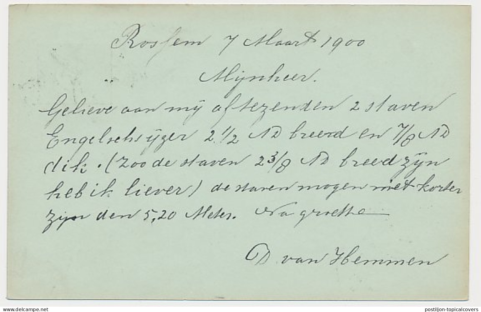 Kleinrondstempel Rossum 1900 - Unclassified