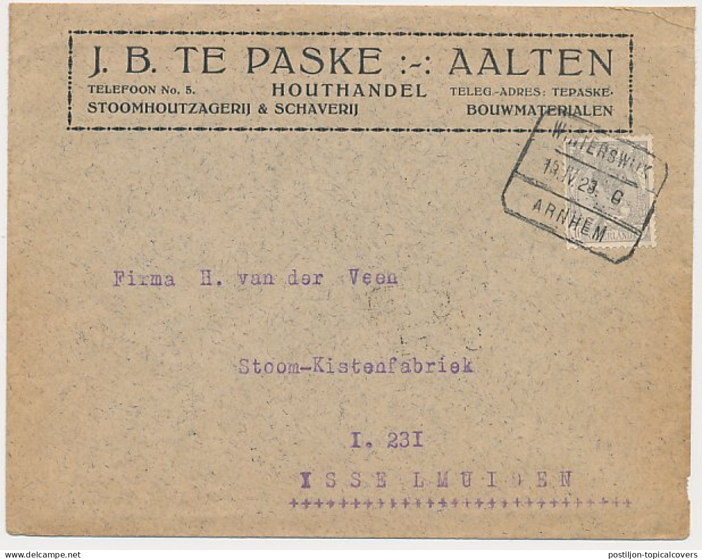 Firma Envelop Aalten 1928 - Houthandel - Stoomhoutzagerij - Ohne Zuordnung