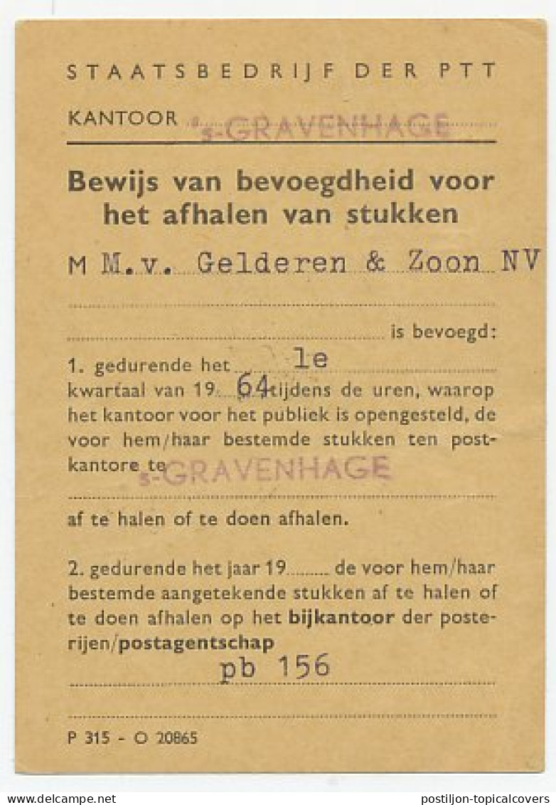 Em. Juliana Postbuskaartje Den Haag 1963 - Non Classés