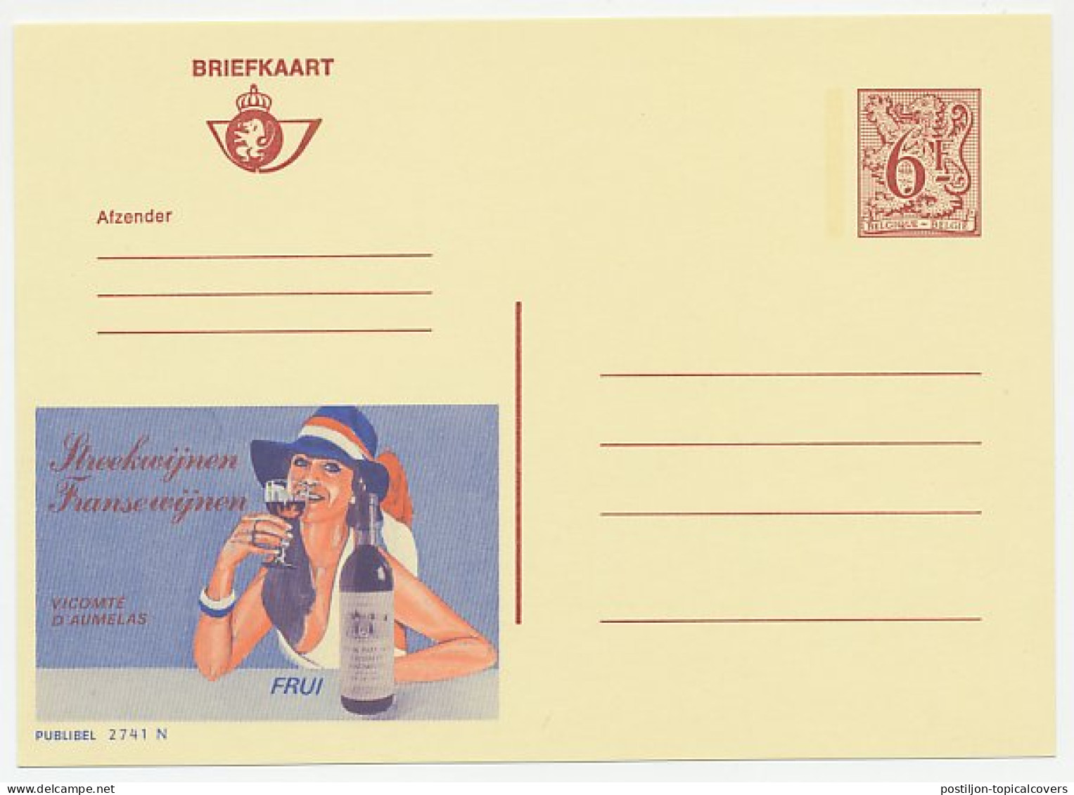 Publibel - Postal Stationery Belgium 1978 Wine - Wines & Alcohols