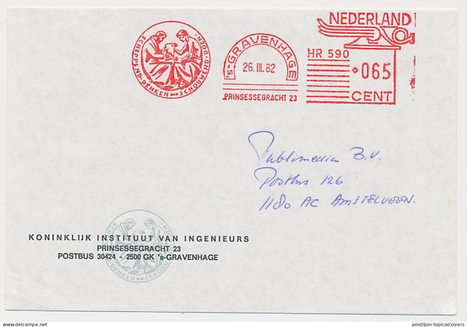 Meter Cover Netherlands 1982 Royal Institute Of Engineers - Other & Unclassified