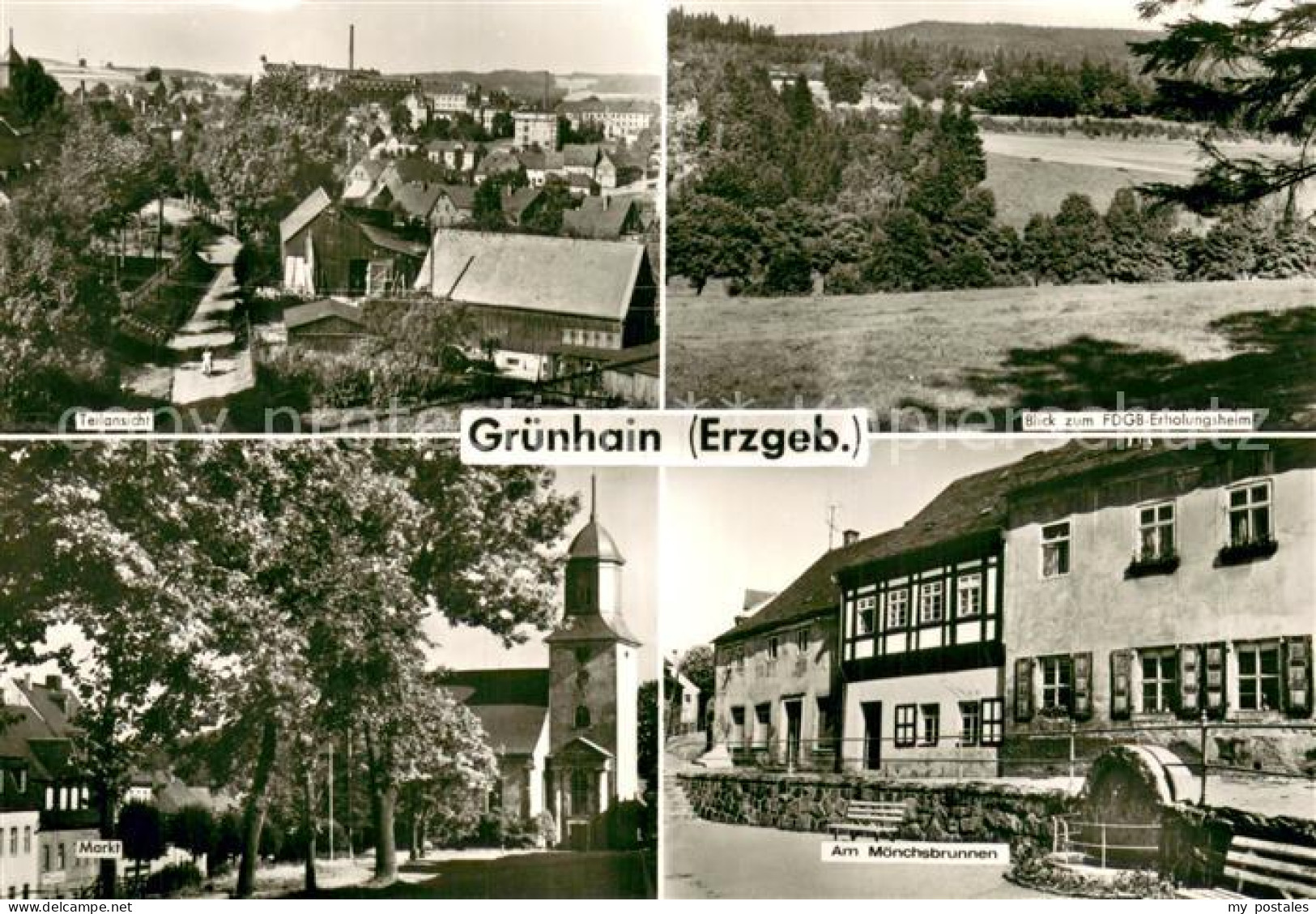 73753102 Gruenhain-Beierfeld Erzgebirge Teilansicht FDGB Erholungsheim Markt Moe - Grünhain