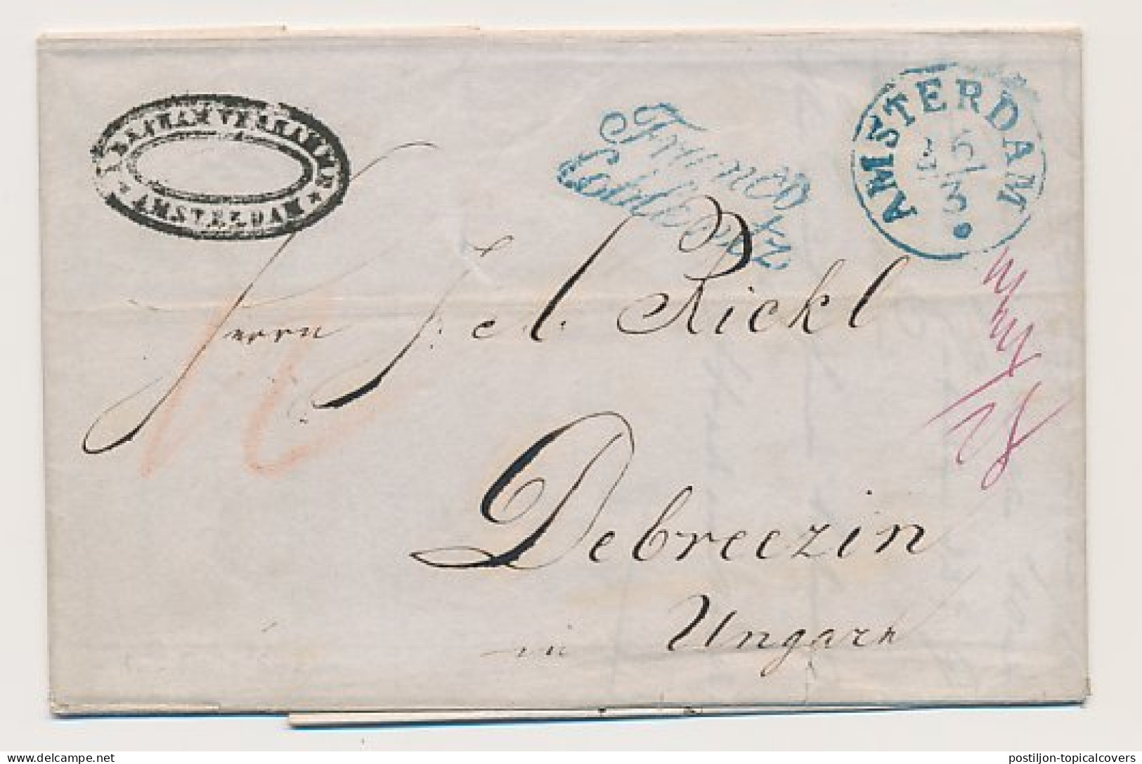 Amsterdam - Debreezin Hongarije 1842 - Franco Coblentz - Fiscaal - ...-1852 Vorläufer