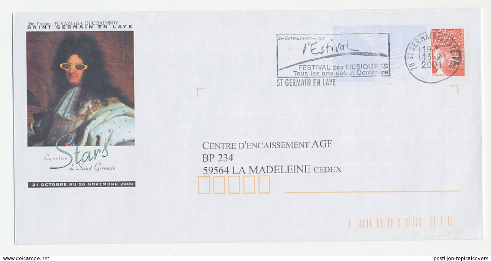 Postal Stationery / PAP France 2001 Stars De Saint German - Louis XIV - Glasses - Ohne Zuordnung