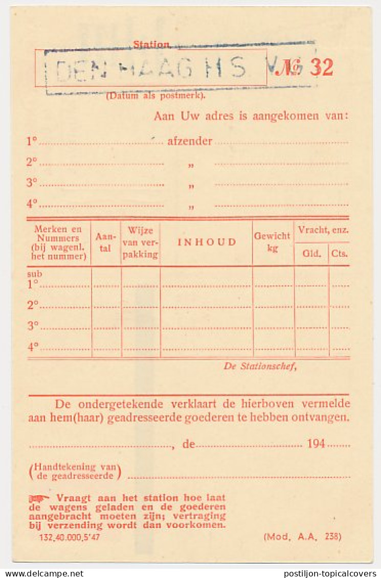 Spoorwegbriefkaart G. NS289 B - Postal Stationery