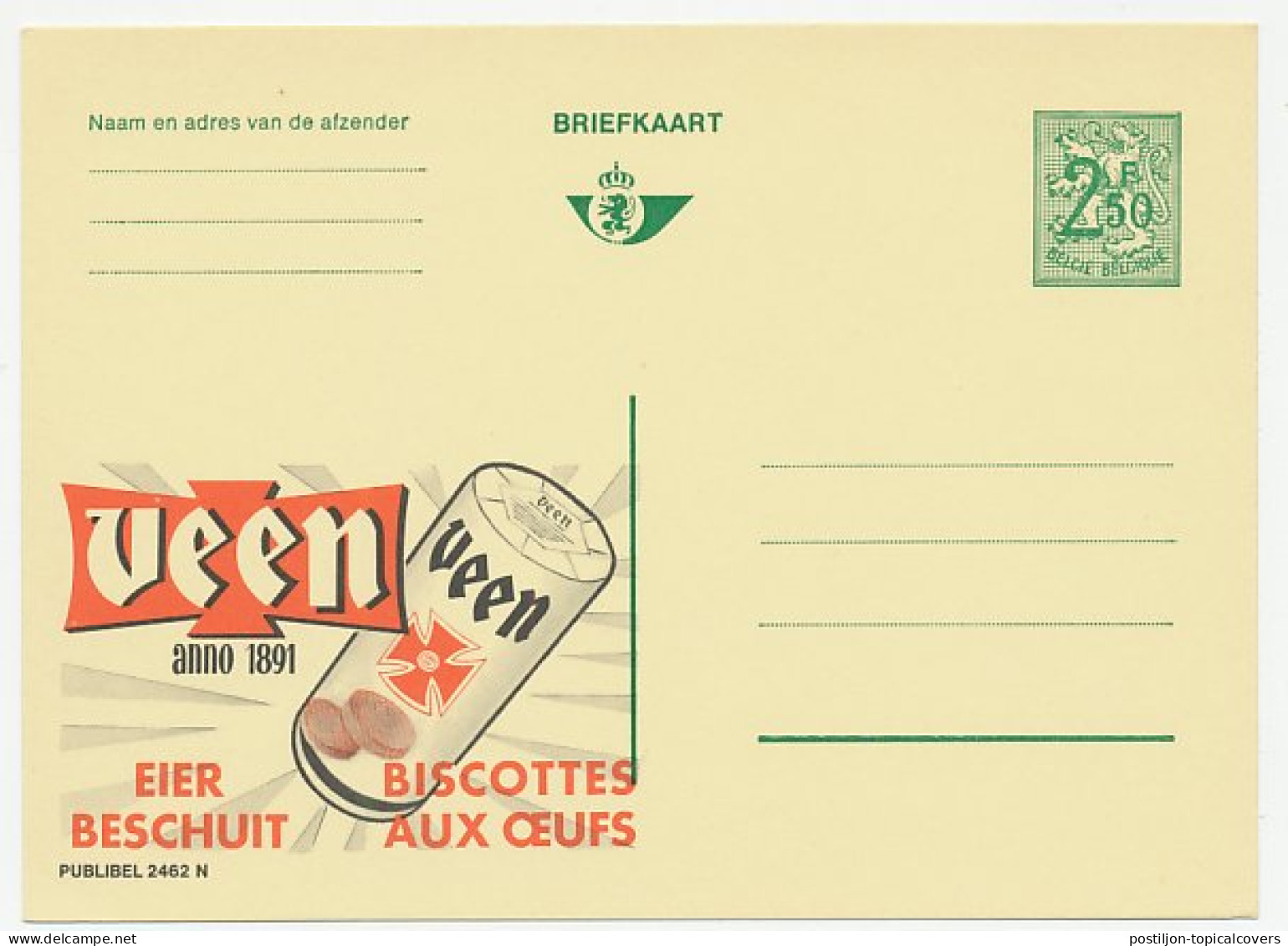Publibel - Postal Stationery Belgium 1970 Egg Biscuit - Alimentation
