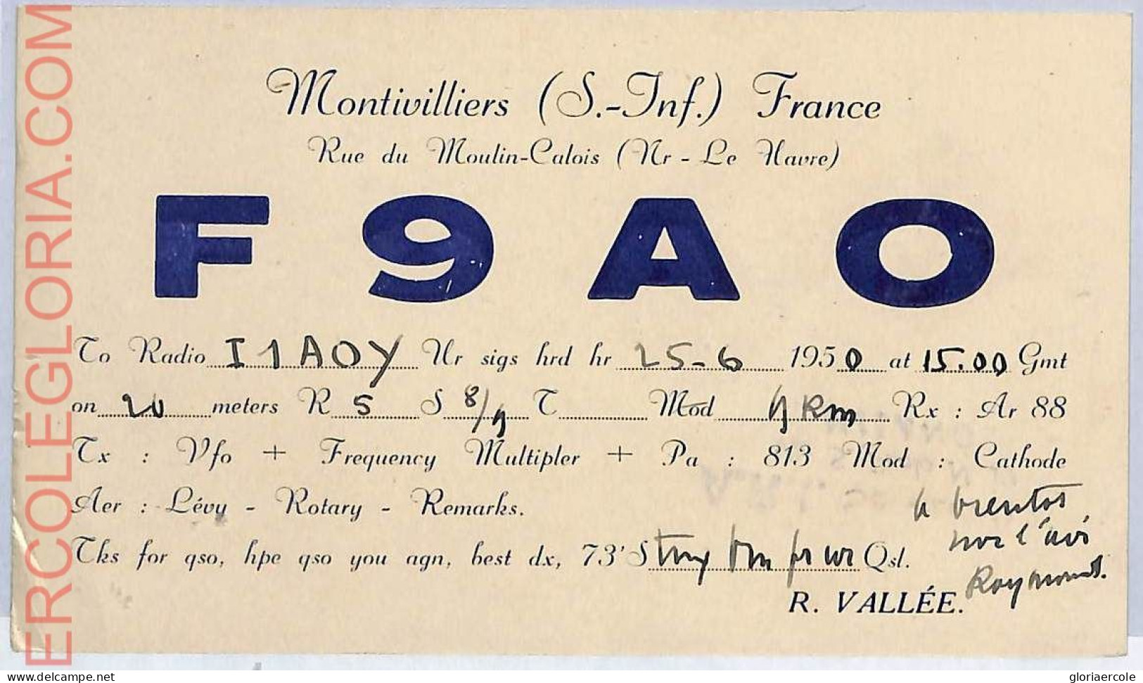 Ad9049 - FRANCE - RADIO FREQUENCY CARD   - 1950 - Radio
