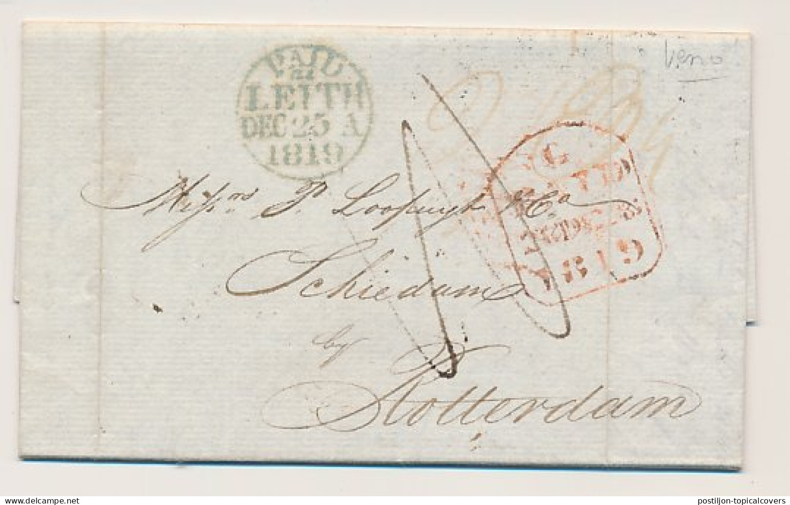 Leith GB/UK - DEB. ROTTERDAM - Schiedam 1819 - ...-1852 Prephilately