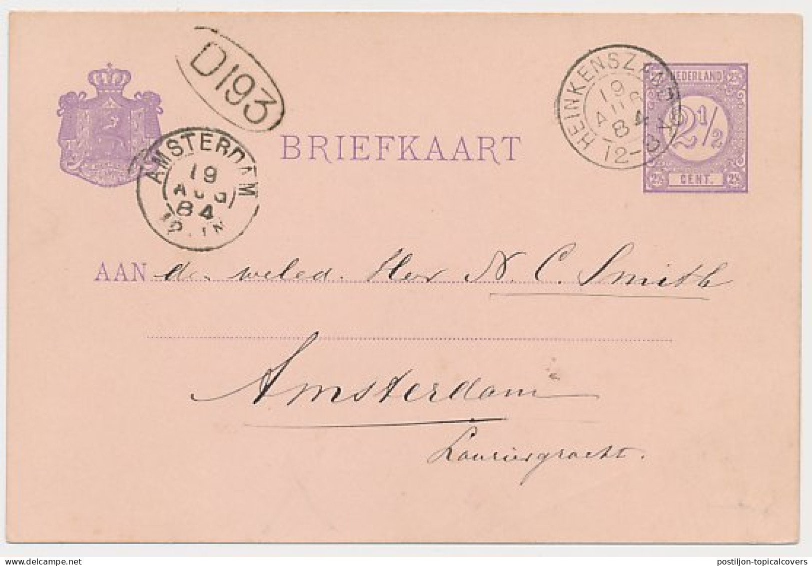 Kleinrondstempel Heinkenszand 1884 - Unclassified