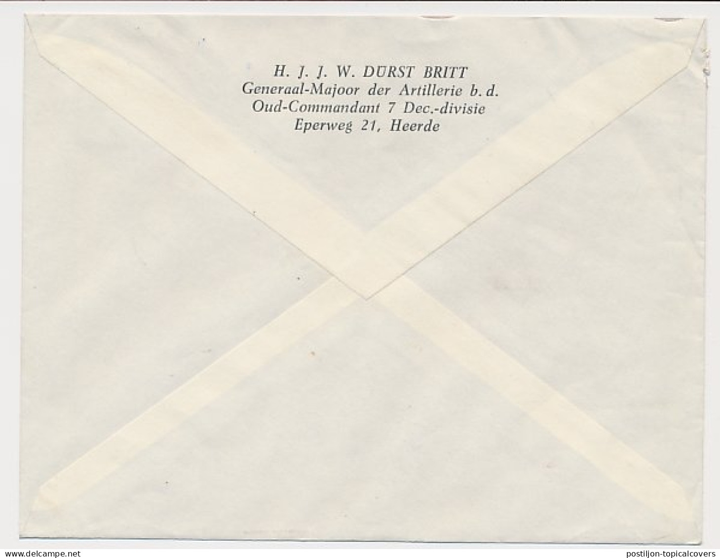 Envelop Heerde 1960 -Generaal Majoor - Commandant 7 Dec. Divisie - Non Classés