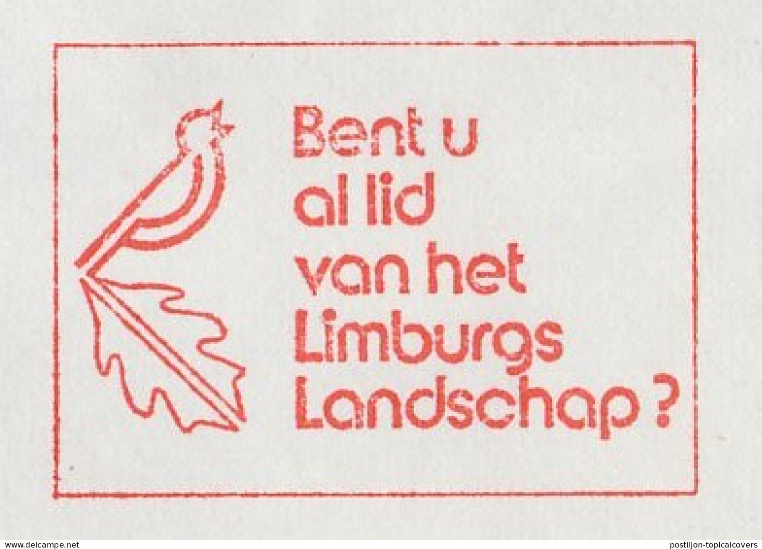 Meter Cover Netherlands 1986 Bird - Sonstige & Ohne Zuordnung