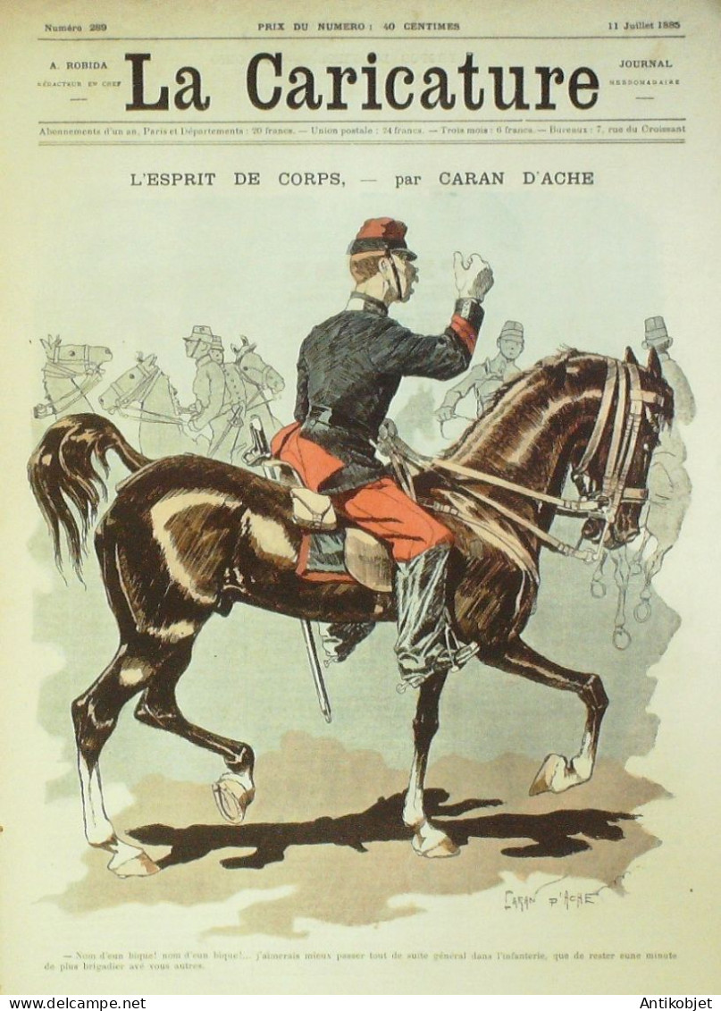 La Caricature 1885 N°289 Esprit De Corps Balthazar Manqué Caran D'Ache Gino Wolf Par Luque - Zeitschriften - Vor 1900