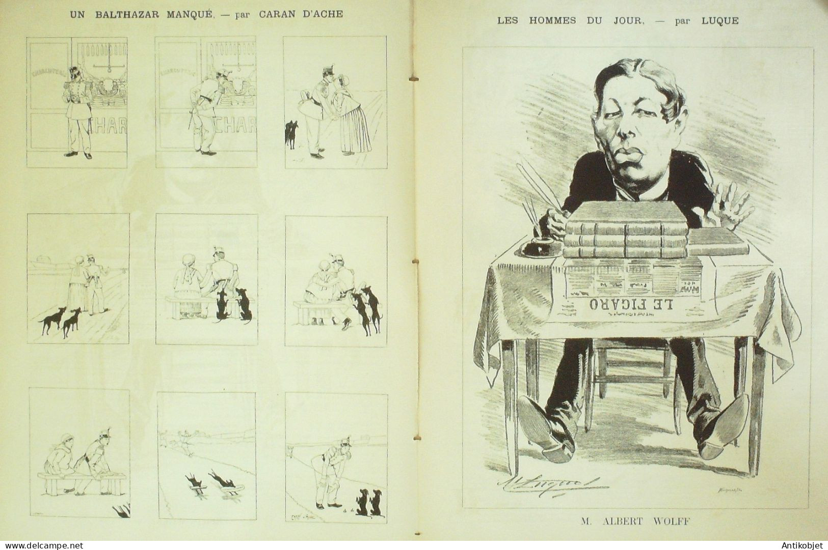 La Caricature 1885 N°289 Esprit De Corps Balthazar Manqué Caran D'Ache Gino Wolf Par Luque - Revistas - Antes 1900