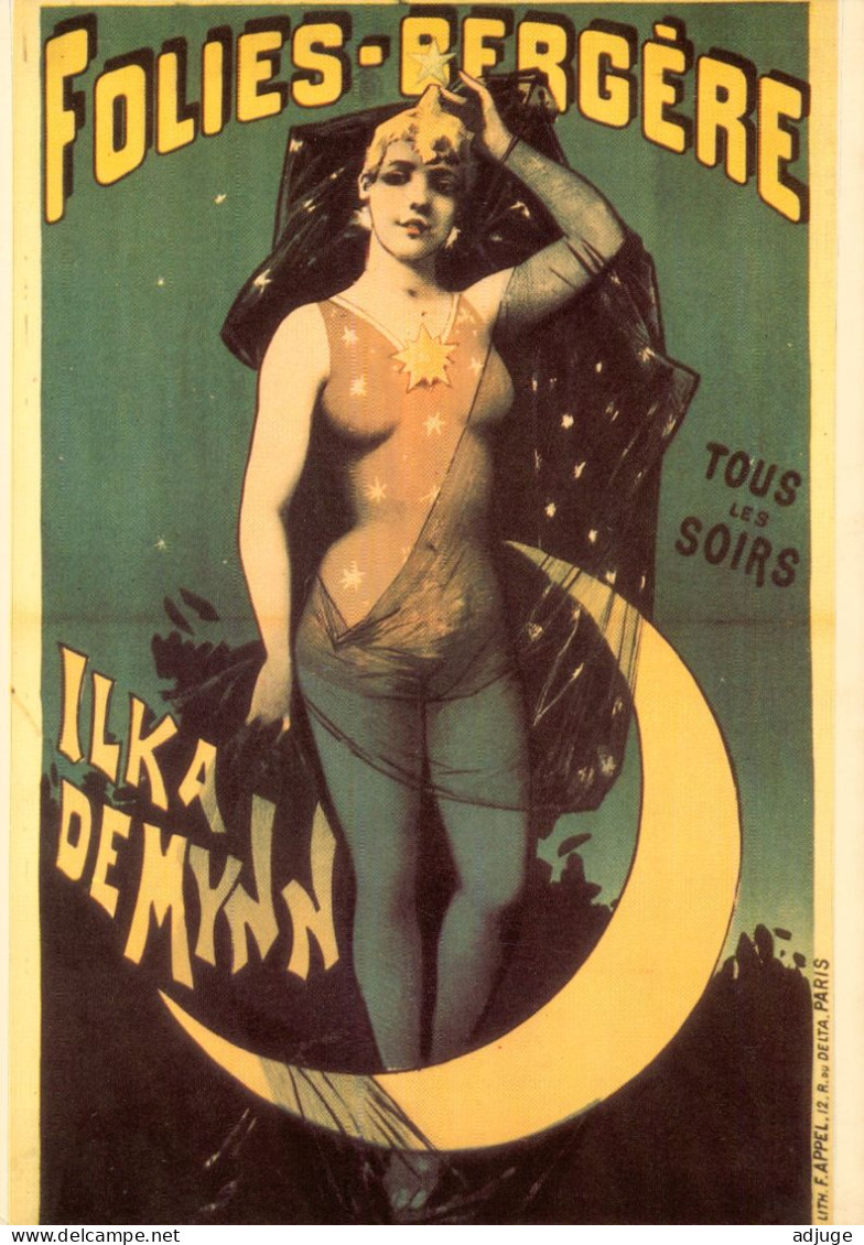 CPM-Affiche "FOLIES BERGÈRE" ILKA DE MYNN Spectacle Cabaret  Danse Erotisme**TBE - Cabaret