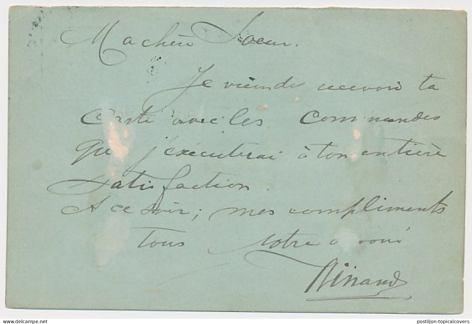 Briefkaart G. 28 A-krt. Brussel Belgie - Tilburg 1892 - Postwaardestukken