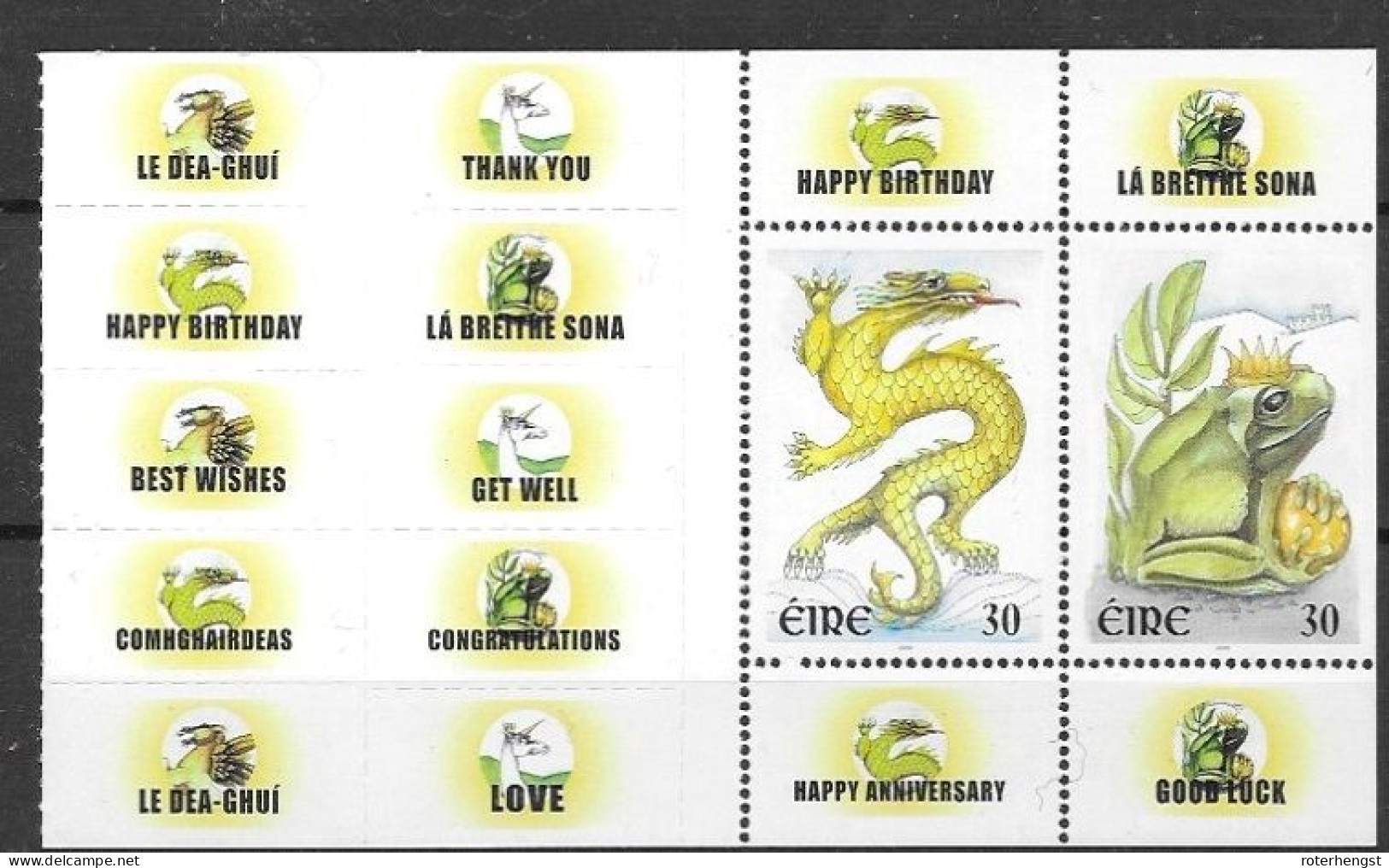 Ireland Mnh ** Dragon Sheet - Unused Stamps