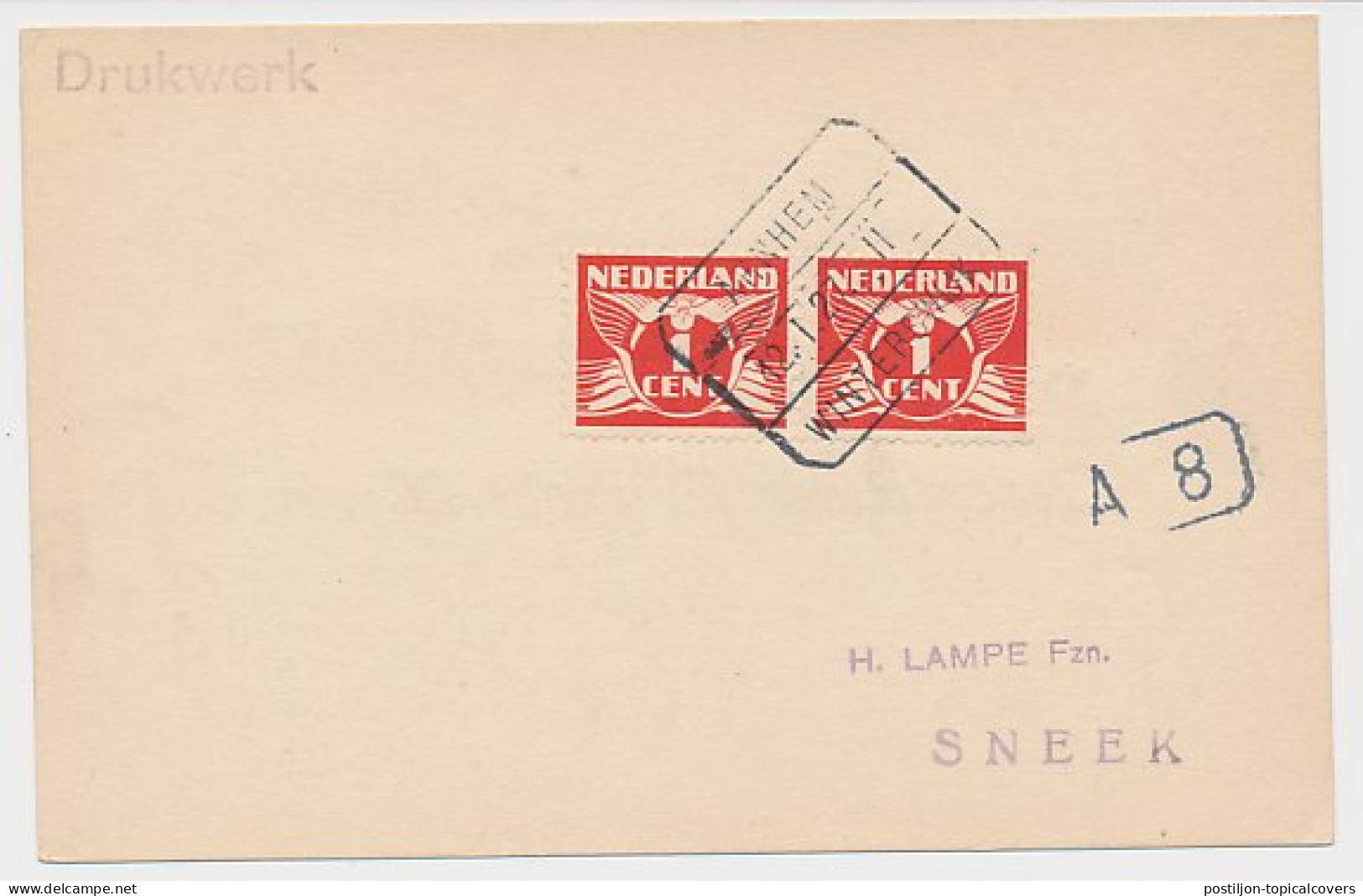 Treinblokstempel : Arnhem - Winterswijk II 1927 - Unclassified