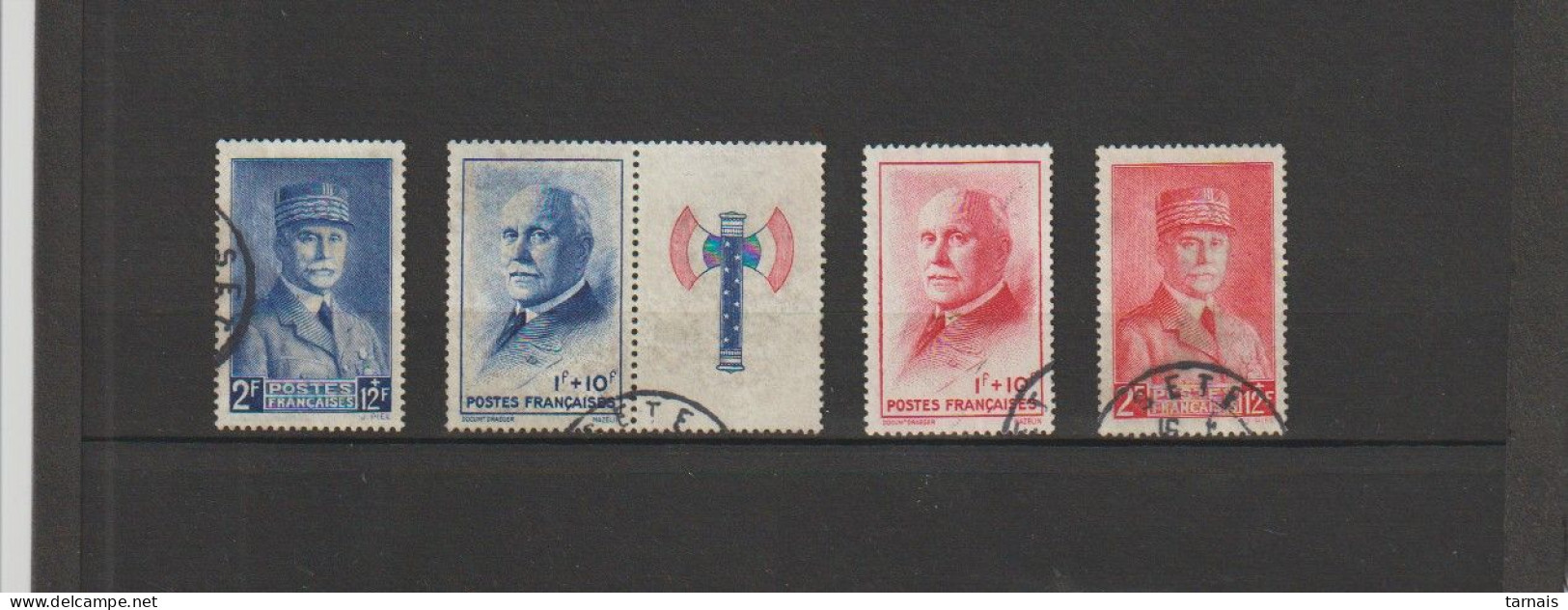 1943 N°568 à 571 Pour Le Secours National Oblitérés (lot 483) - Gebraucht