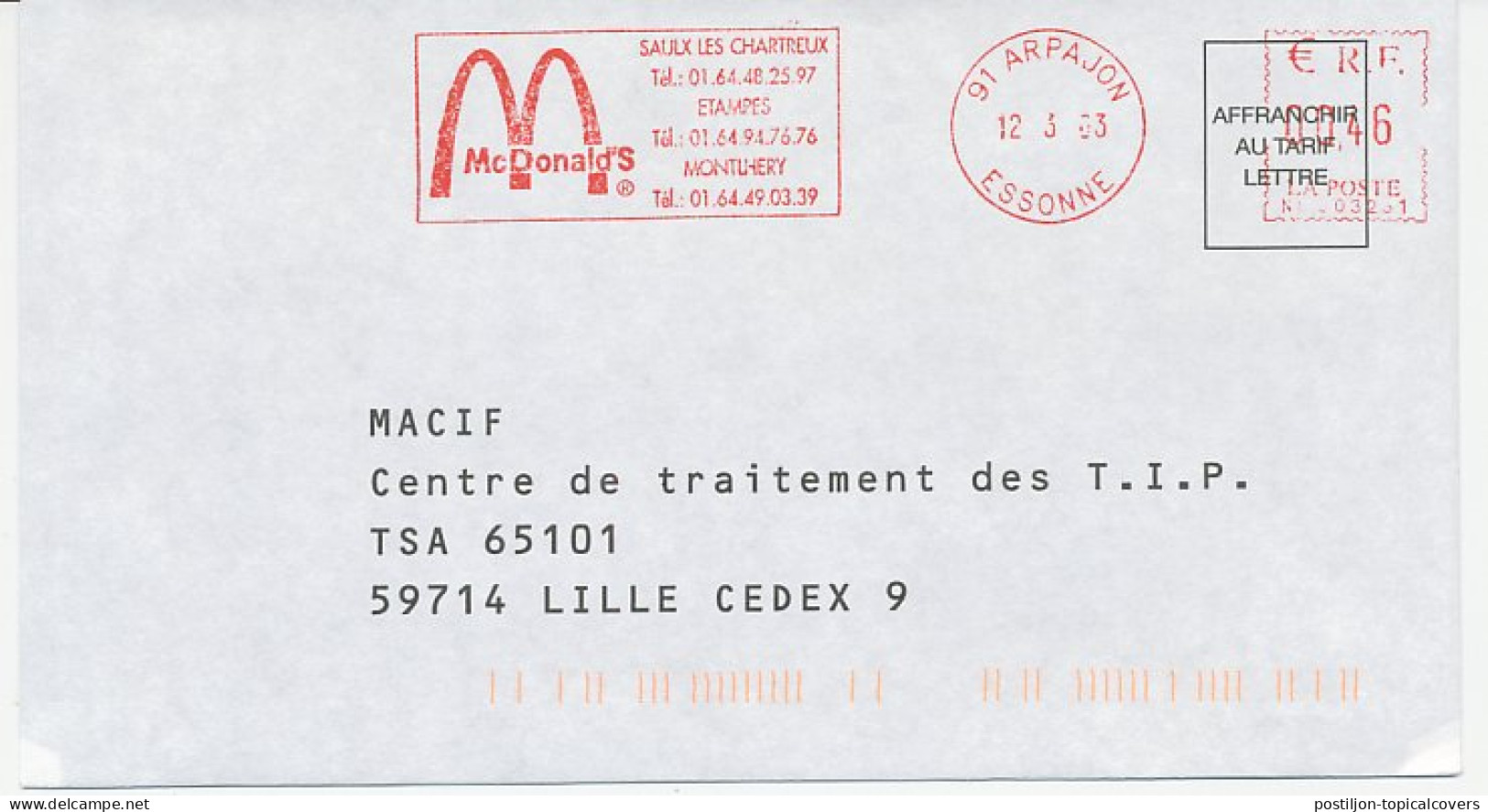 Meter Cover France 2003 McDonald S - Fastfood - Alimentation
