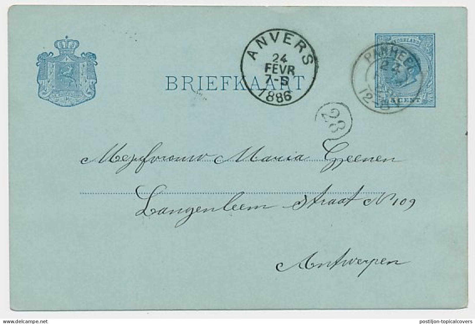 Heel - Kleinrondstempel Panheel - Belgie 1886 - Ohne Zuordnung