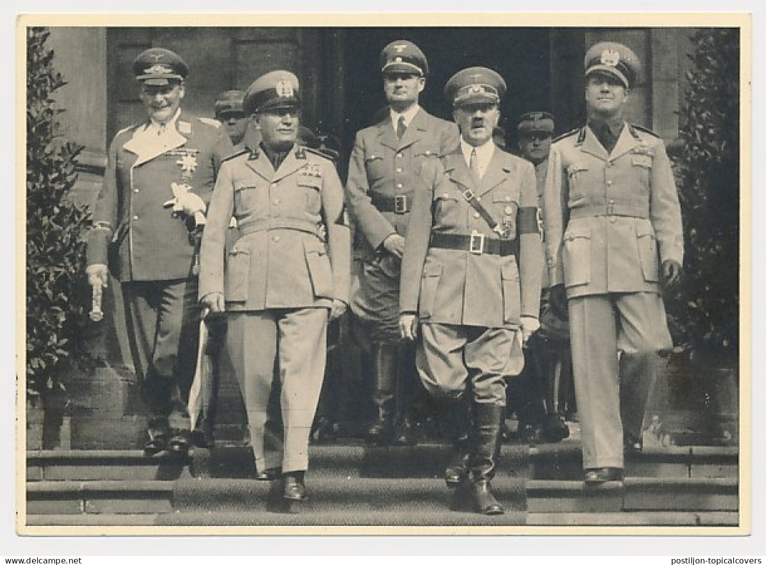 Postcard / Postmark Deutsches Reich / Germany 1941 Adolf Hitler - Mussolini - WW2 (II Guerra Mundial)