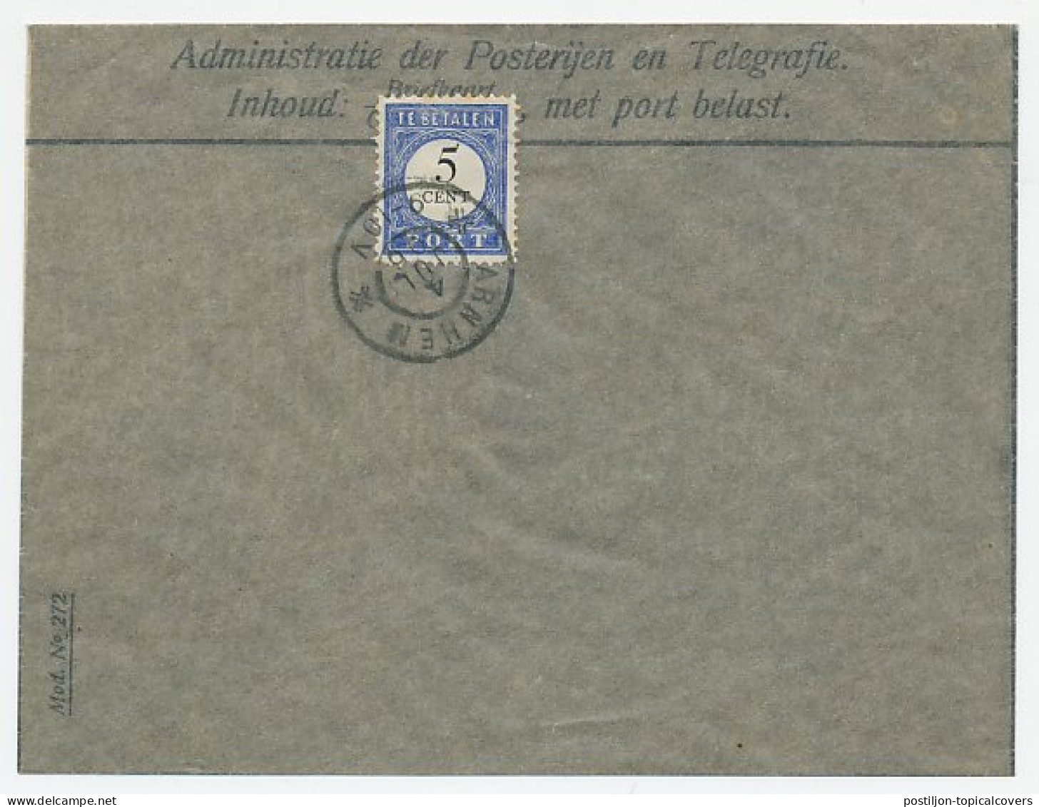 Em. Port 1894 Dienst Envelop Arnhem  - Non Classés
